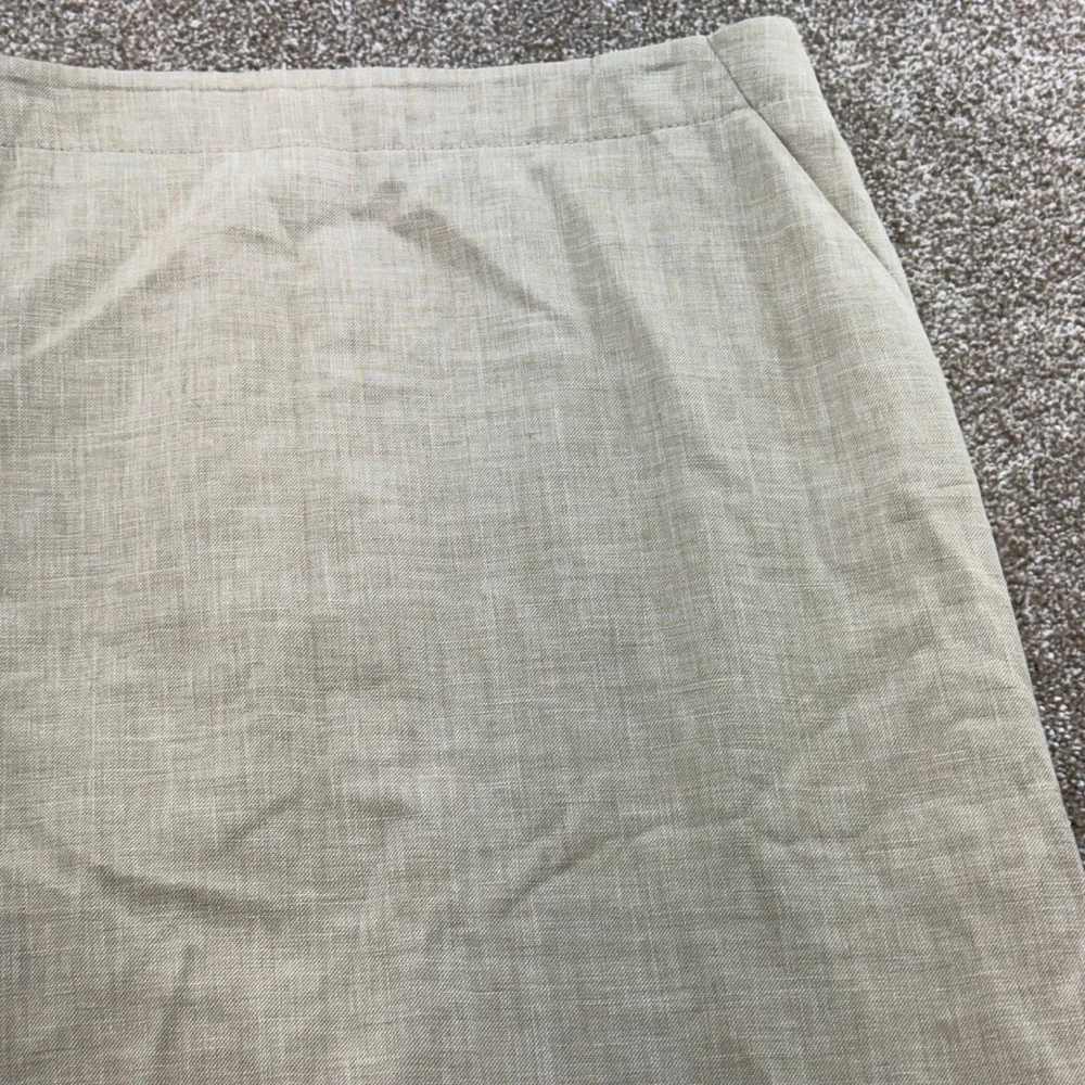Banana Republic Womens 6 Cotton Linen Blend Skirt Tan Lined Beige Work Office